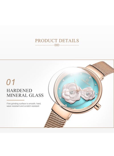 NAVIFORCE Women Luxury Creative Design Watch Stainless Steel Mesh Band Watches for Lady NF5013