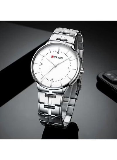 8321 Men's Silver Chain White Round Analog Dial Men's Watch