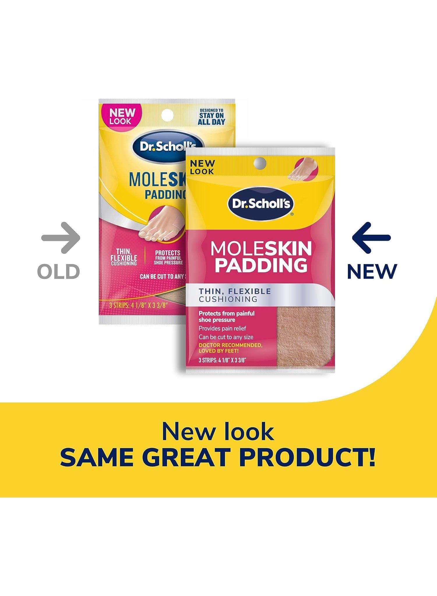 Dr. Scholl's Moleskin Padding 3 Strips Can Be Cut to Any Size