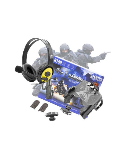 KARLER BASS GAME 4 PIECE SET K150 GAMING HEADSET CONTROLLER FINGER SLEEVE FOR PHONE - (MULTICOLOR)