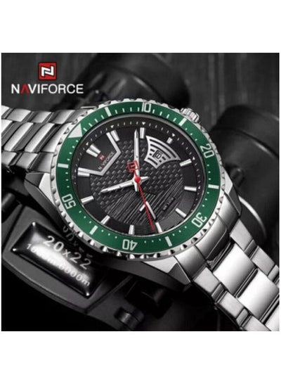 ساعة NAVIFORCE NF9191 للرجال كلاسيكية من الفولاذ المقاوم للصدأ، كاجوال تناظرية مضيئة
