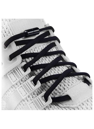 Elastic No Tie Shoe Laces For Adults,Kids,Elderly,System With Elastic Shoe Laces(1 Pair), 01-black, X-Large