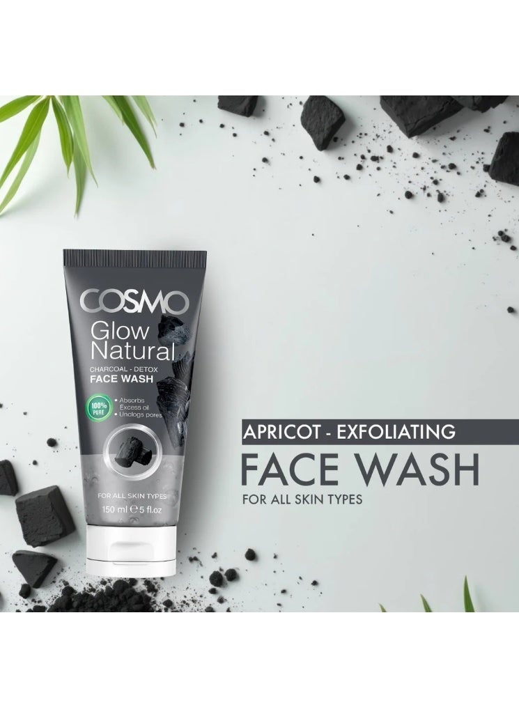 COSMO Glow Natural Charcoal Detox Face Wash 150ml