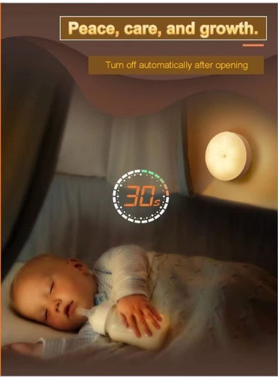 6 Pieces Motion Sensor Night Light Indoor Rechargeable Small Led Closet Light Warm and White Wireless Activated Sensored Smart Cabinet Lights Battery Operated for Hallway Stairs Bedroom