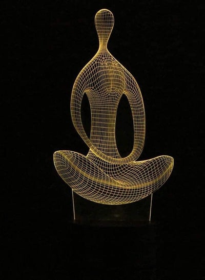 3D الوهم اليوغا التأمل ضوء الليل 7 تغيير لون الصمام مكتب مصباح اللعب