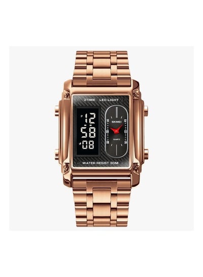 SKMEI 1868 Multiple Time Digital Analog Sport Stainless Steel Watches Men