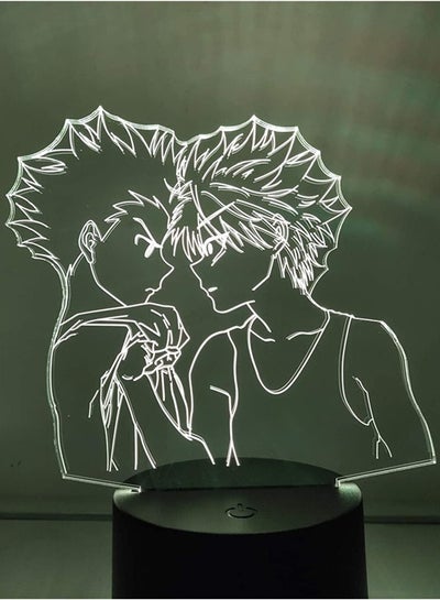 3D LED ضوء الليل شخصيات أنيمي Killua Zoldyck Gon Freecss نموذج اللعب LED مجموعة ثلاثية الأبعاد Juguetes عمل تمثال تحصيل دمية مرئية مع جهاز التحكم عن بعد