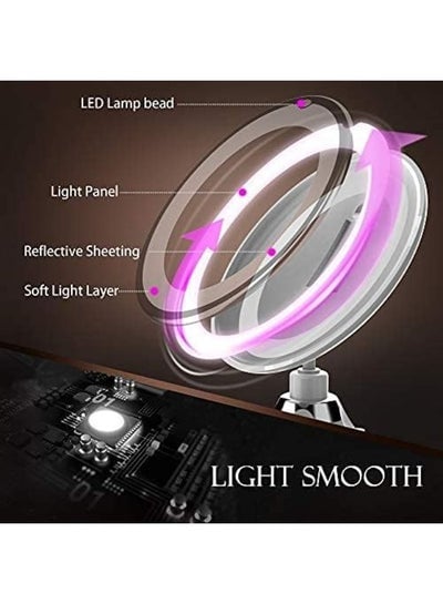 10X Magnifying Makeup Mirror With Lights, 3 Color Lighting, Bathroom Shower Mirror With Suction Cup 360 Degree Rotation, Portable, For Detailed Makeup, Close Skincare