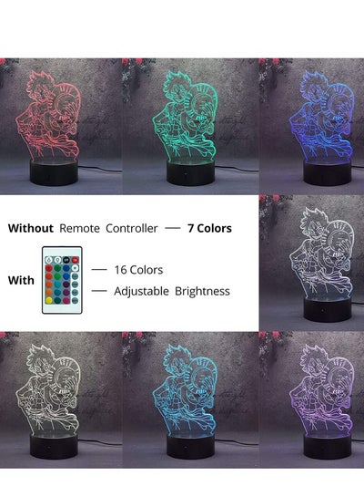 3D LED ضوء الليل اليابان أنيمي قطعة واحدة القرد D لوفي بارد 16 لون تغيير التحكم عن بعد مكتب الجدول مصباح المشجعين حزب ديكور السرير النوم منضدة مصباح