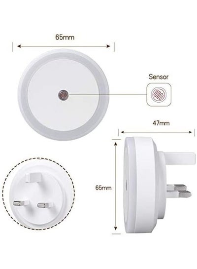 LED-Wall Night Round Light (Plug-in), Smart Dusk to Dawn Sensor, Automatic Night Lights, Suitable for Bedroom, Bathroom, Toilet, Stairs,Kitchen and hallway-UK Plug