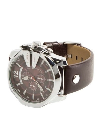 Men's 8176 Leather Analog Quartz Watch (Brown)
