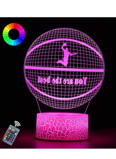 16 Colors 3D Basketball Man Night Light Birthday Gifts and Best Gifts for Sport Lovers Boys Girls Kids Jordan