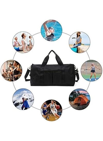 Gym Bag with Shoes Compartment, Sports Bag with Waterproof Pocket for Wet Towels, Travel Duffel Bag