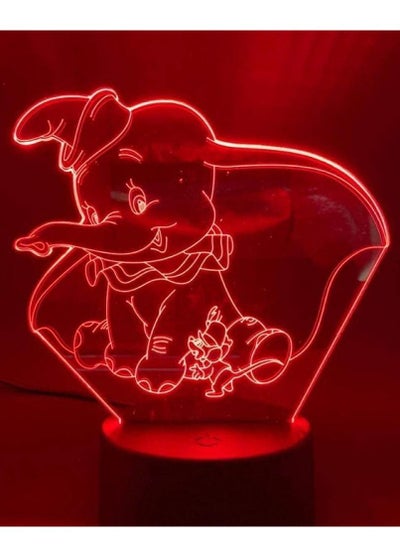 3D Illusion Lamp LED Night Light Movies Little Young Dumbo Baby Children for Bedroom Decor Touch and Remote Desk Lamp Christmas Gift