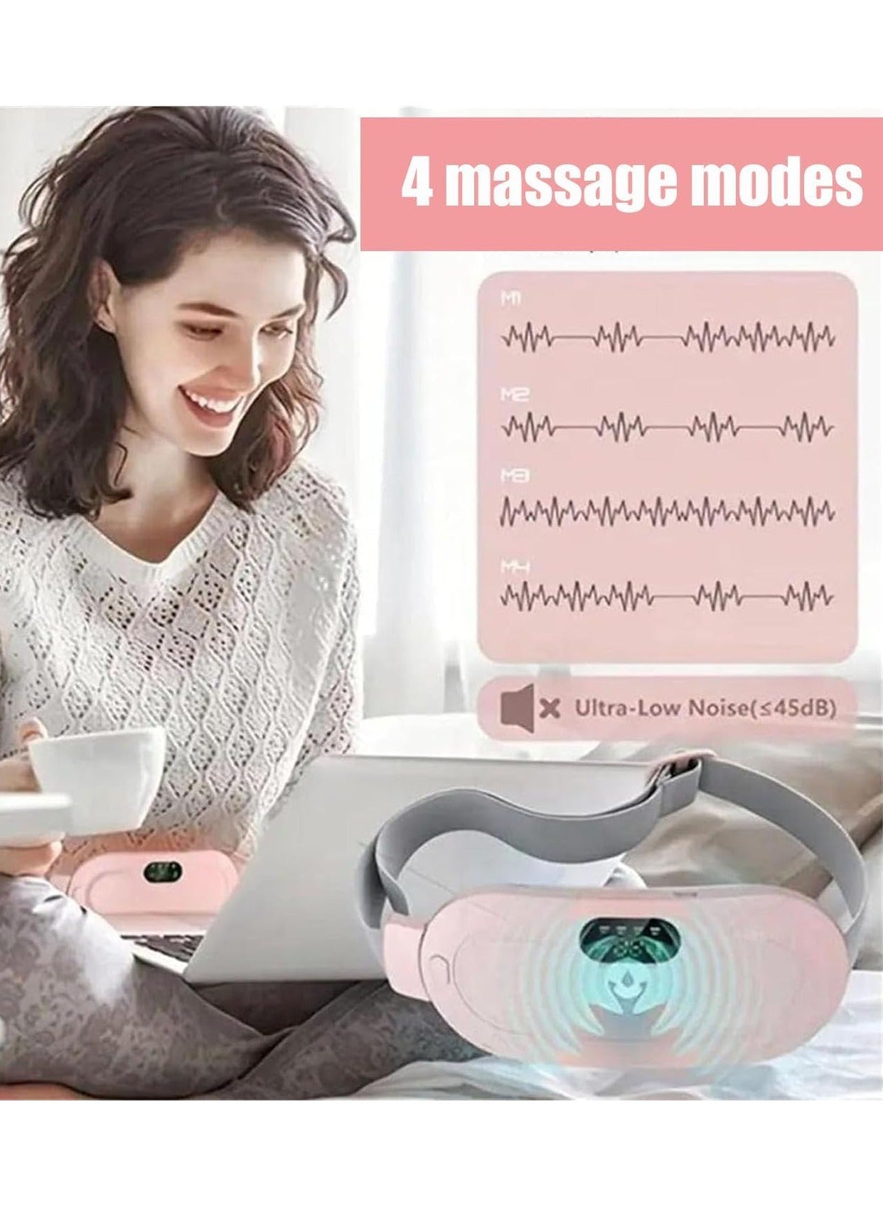 Eworld Portable Cordless Heating Pad for Period Cramps Relief, Rechargeable Electric Heat Belt with 3 Adjustable Heat Levels and 4 Vibration Modes, Perfect Gift for Women and Girls, Pink
