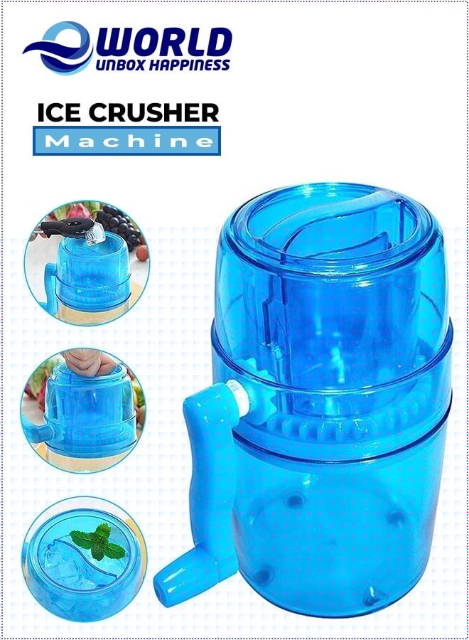 Eworld Portable Manual Ice Shaver and Snow Cone Maker in Vibrant Blue, Ultimate Kitchen Tool for Making Refreshing Slushies and Snow Cones for Effortless Summer Coolness.