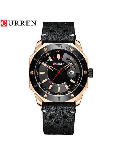 CURREN 8344 Original Brand Leather Straps Wrist Watch For Men With Brand Box