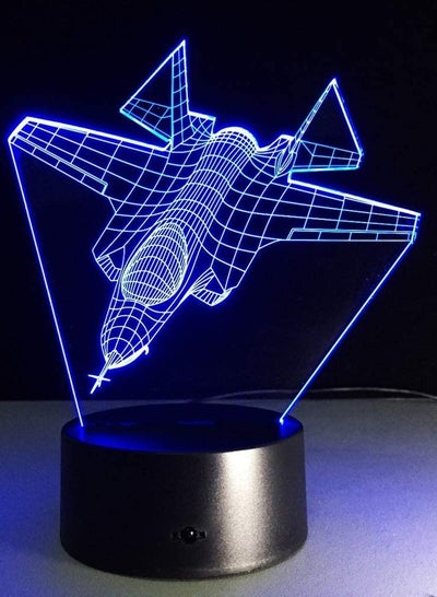3D Lamp Visual Light Effect Touch and Remote Switch 16 Colors Changes Night Light Airplane Jet