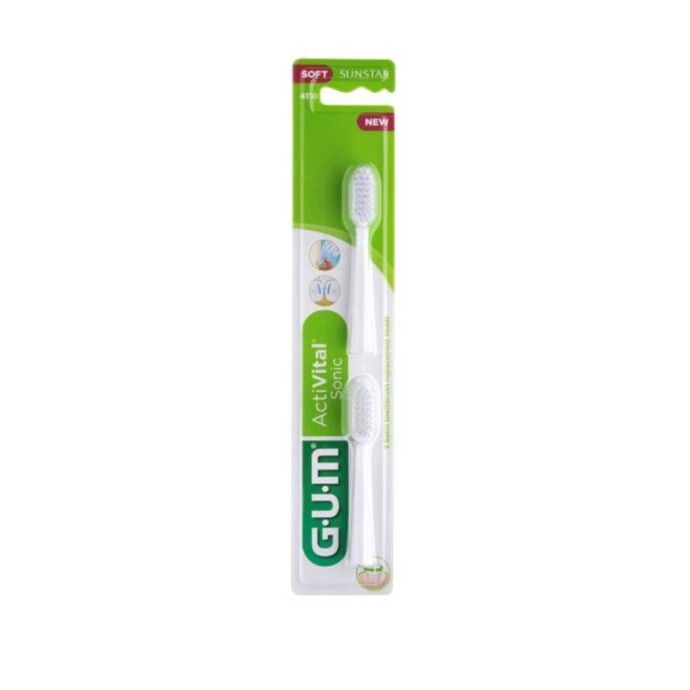 Gum Sonic Battery Tooth Brush Refil White