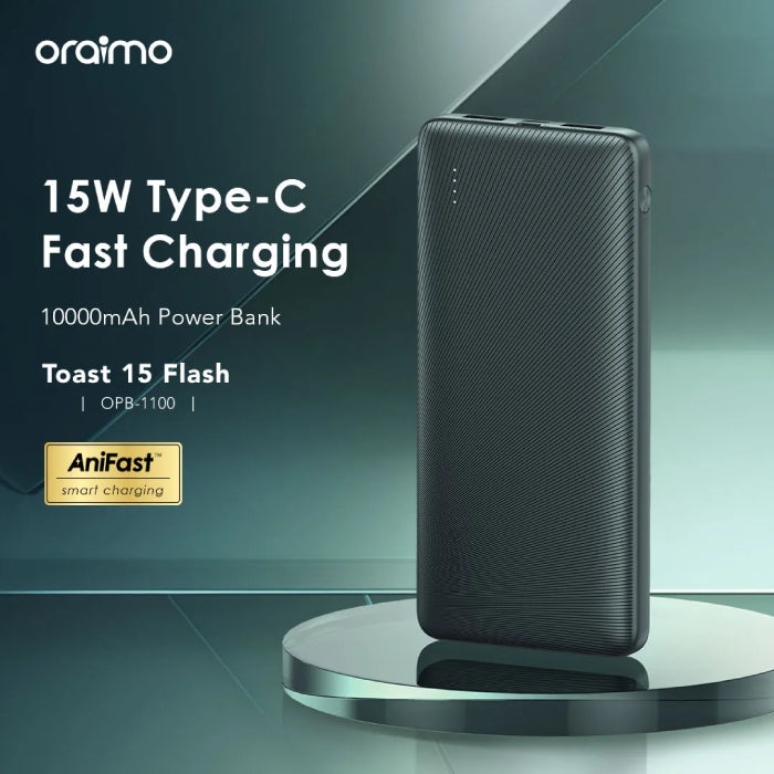 Oraimo Toast 15 Flash Power Bank 10000mAh Black OPB-1100