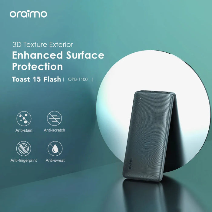 Oraimo Toast 15 Flash Power Bank 10000mAh Black OPB-1100