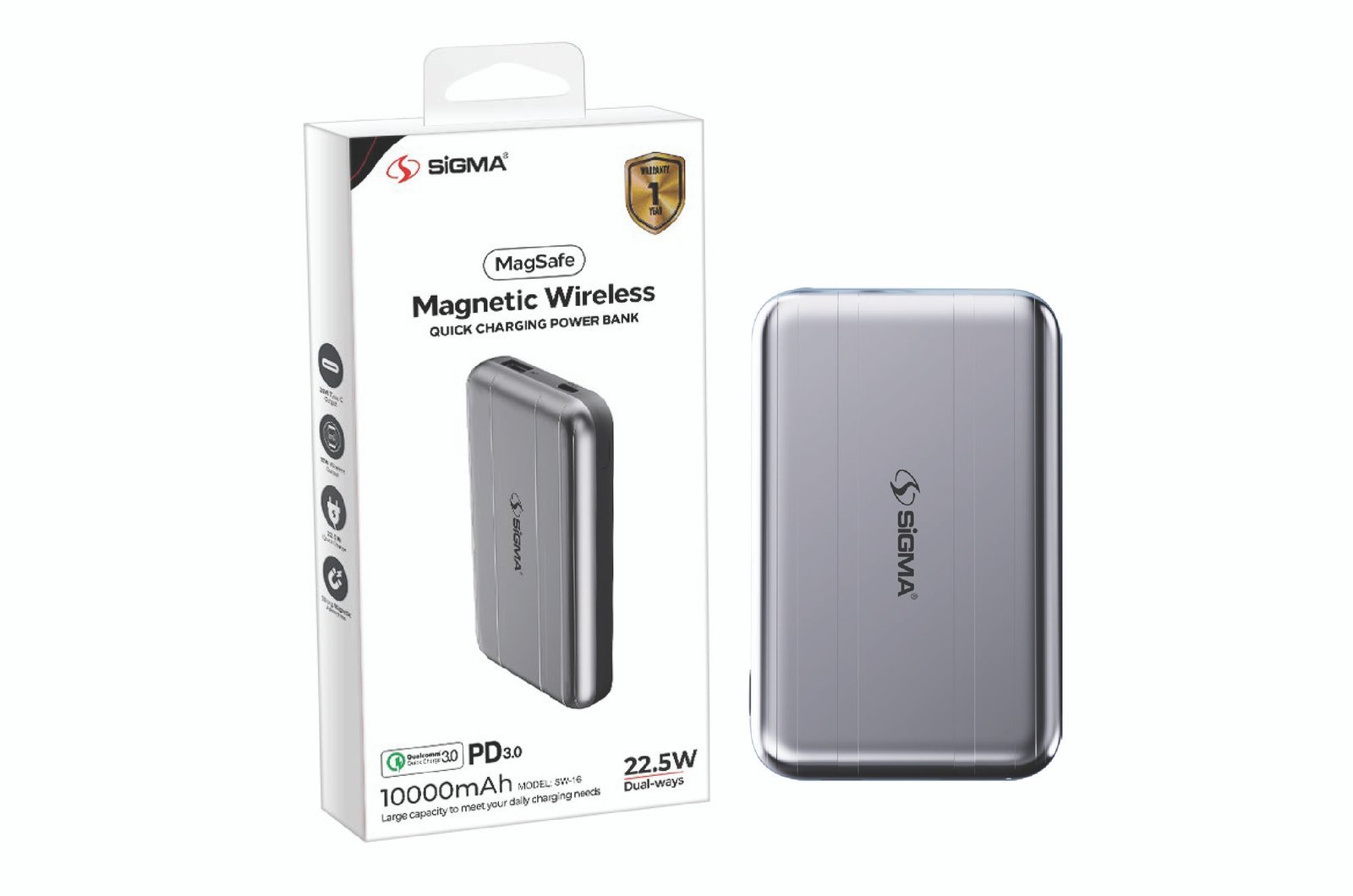 Sigma Wireless Power Bank 10000mAh SW-16 Mag Safe
