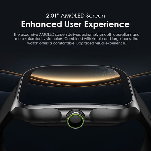 Oraimo 2.01 Inches Nova AM Smartwatch with AMOLED Display & Fitness Suite – Light Chrome