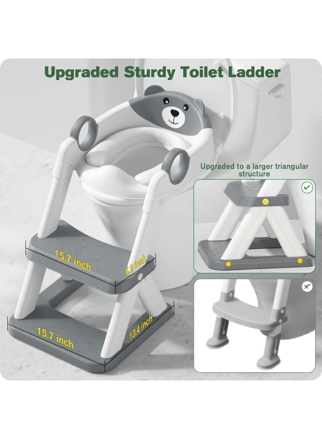 Eworld 2-in-1 Adjustable Potty Training Seat with Step Stool for Toddlers | Anti-Slip Design, Soft Cushion & Splash Guard | Fits All Standard Toilets
