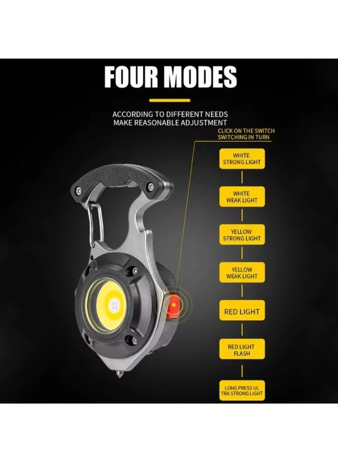 Rechargeable Power Display Strong Light Camping Lamp Bottle Opener Led Portable LED Work Light Keychain Flashlight