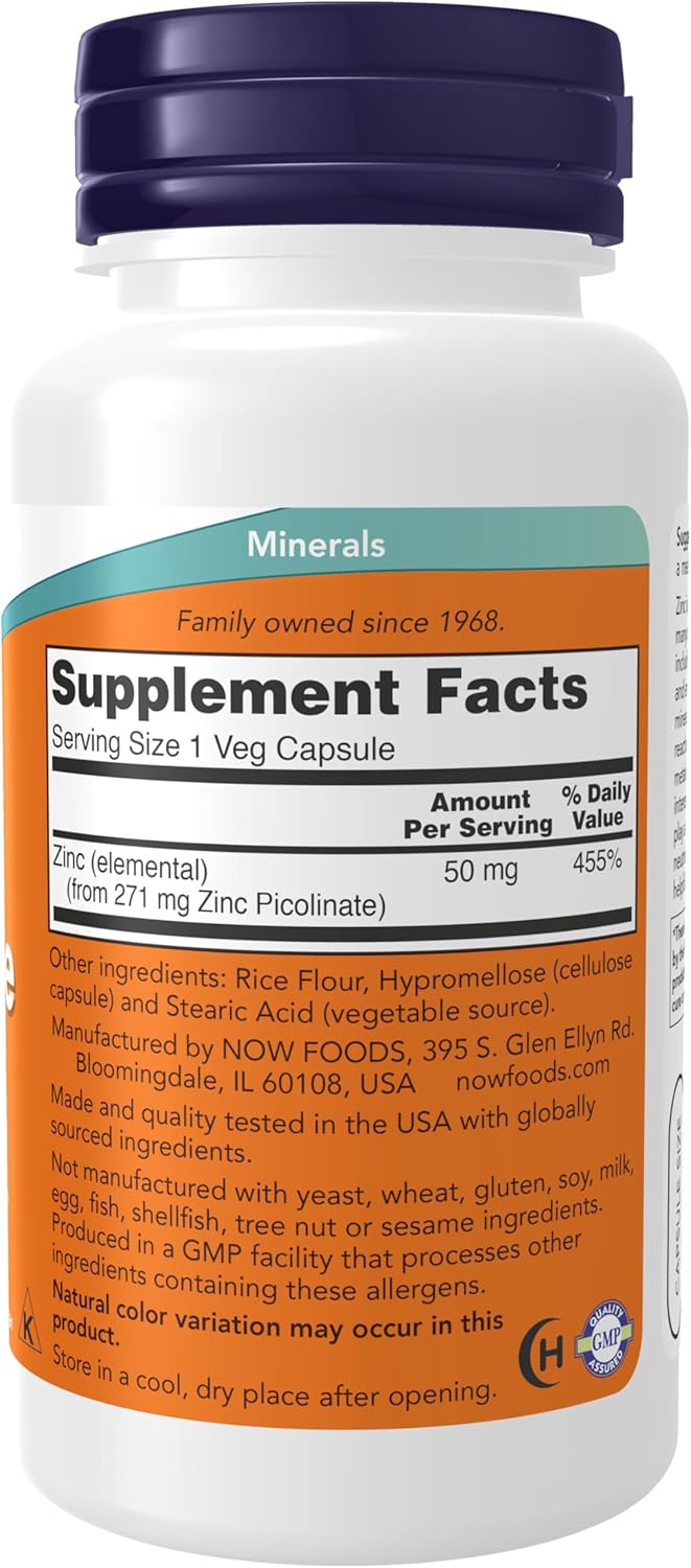 Now Zinc Picolinate 50 Mg 120 Capsules