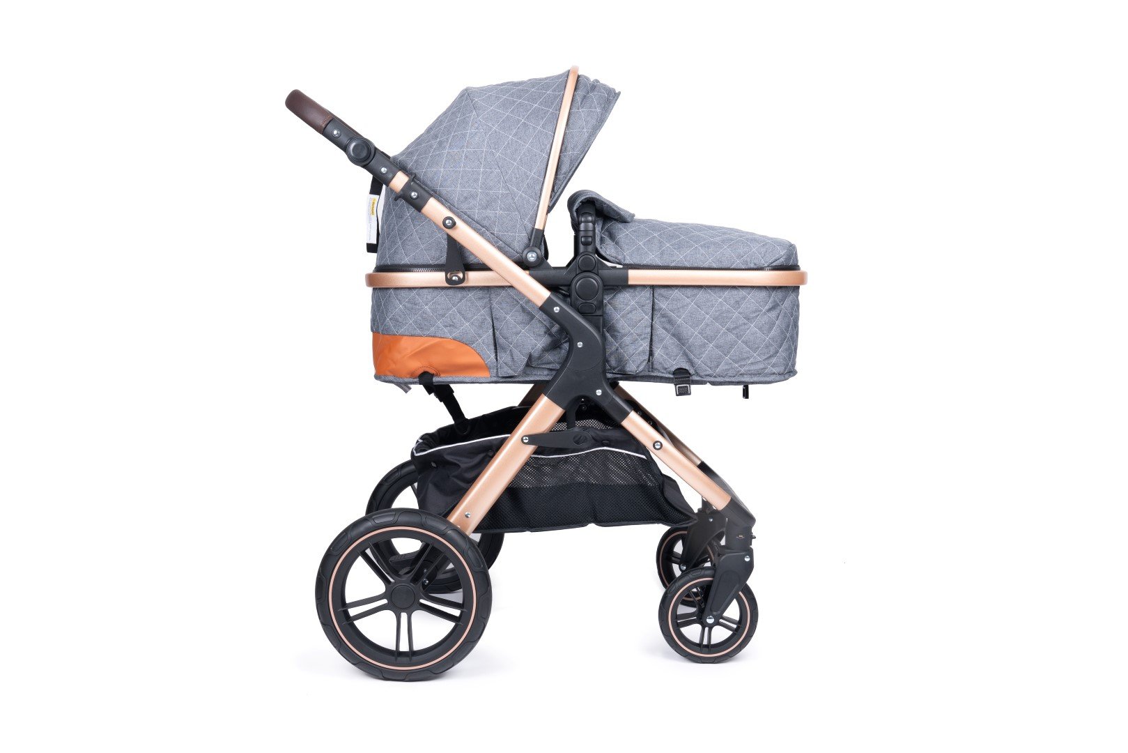 Belecoo one fold-to-half luxury pram 2 in 1 - Grey