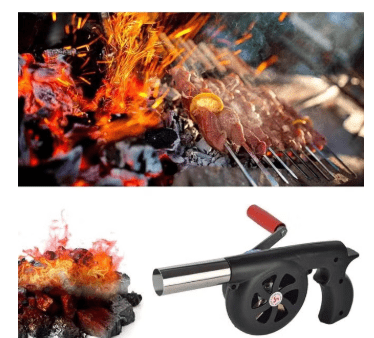 NO11 Manual Air Blower or Camping BBQ, Air Blower with Hand Crank for Outdoor Camping Barbecue Fire Bellows Hiking Picnic