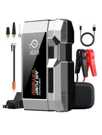 Ultimate Car Jump Starter with Air Compressor – 4000A Peak Power for Fast and Reliable Starts, 160 PSI Air Compressor, Quick Charge 3.0, Large Display, and Multi-Mode Flashlight for Enhanced Safety