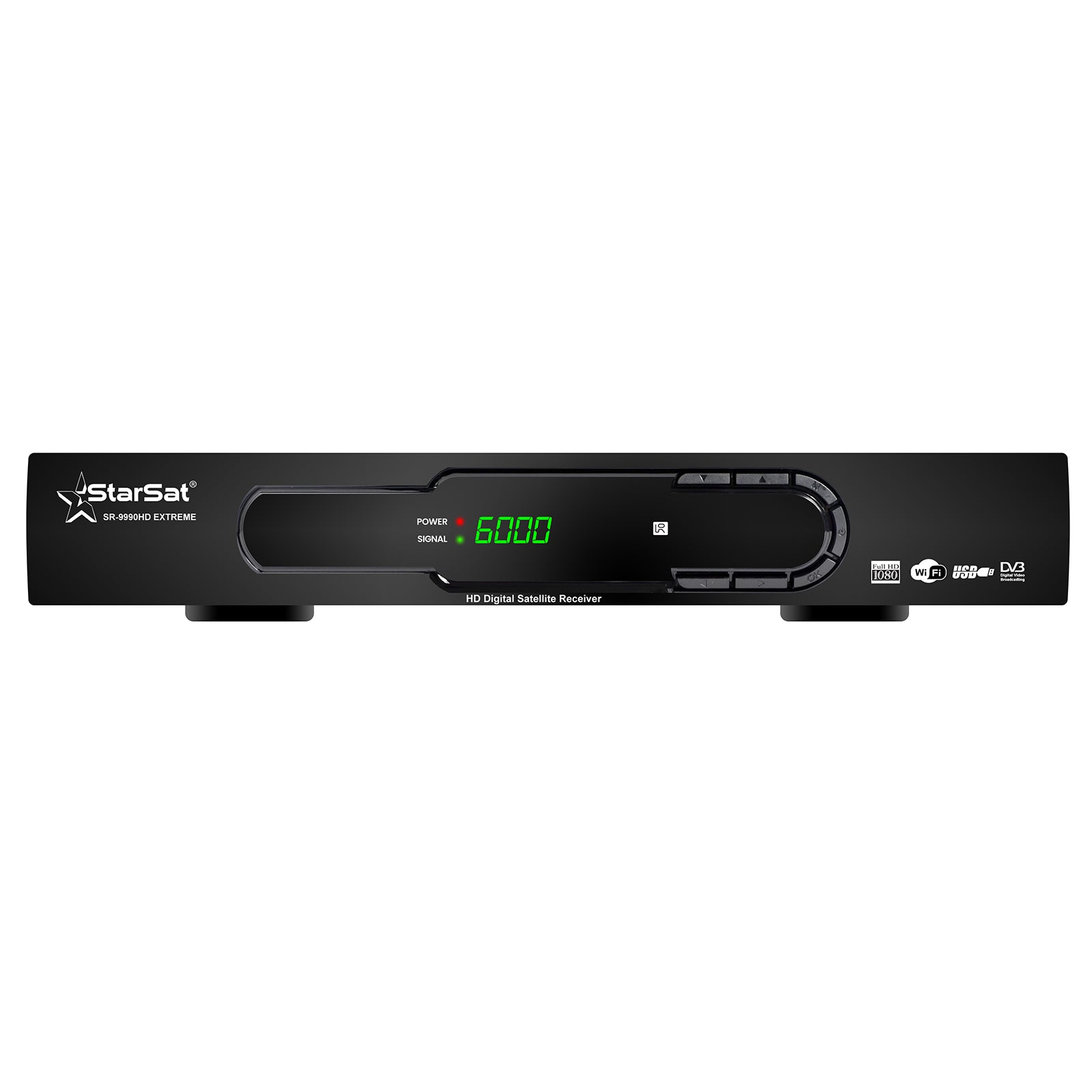 StarSat SR-9990HD Extreme Full HD، 2xUSB، HDMI، 8000 قناة، EPG، MPEG4، Blind Scan، YouTube، PVR، DVBS2، دعم WiFi (جهاز WiFi غير متضمن)