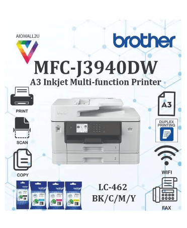 High Capacity 4-Color Ink Cartridge Set For Brother MFC-J2340DW & J3940DW Printer Black, Cyan, Magenta, Yellow