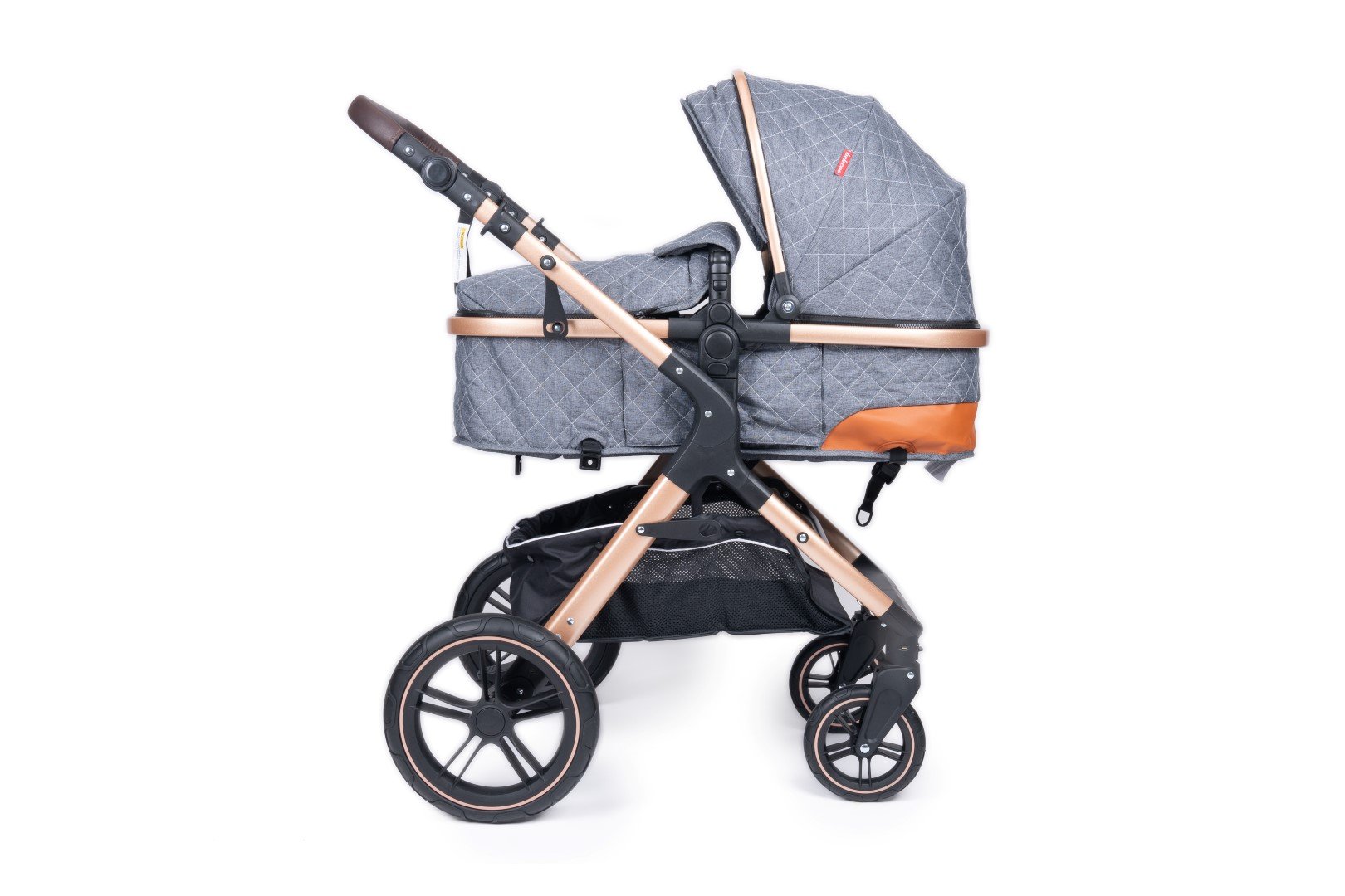 Belecoo one fold-to-half luxury pram 2 in 1 - Grey