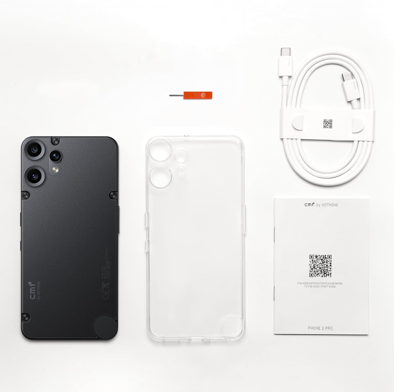 CMF Phone 2 Pro 8GB 256GB WHITE, MediaTek Dimensity 7300 Pro 5G, Dual SIM, AMOLED LTPS flexible, screen size 6.77", 1080 x 2392, Three cameras Back camera is 50+50+8MP, Front 16MP WHITE + Buds Pro