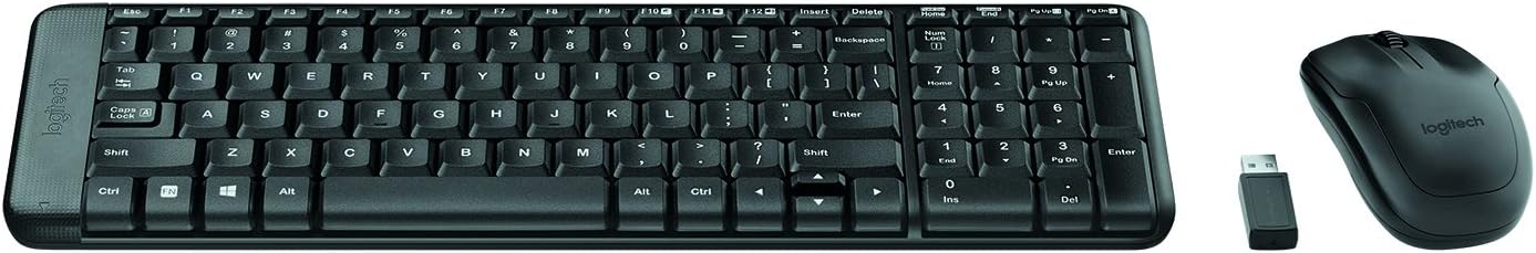 MK220 Space-Saving Wireless Keyboard and Mouse Combo Black
