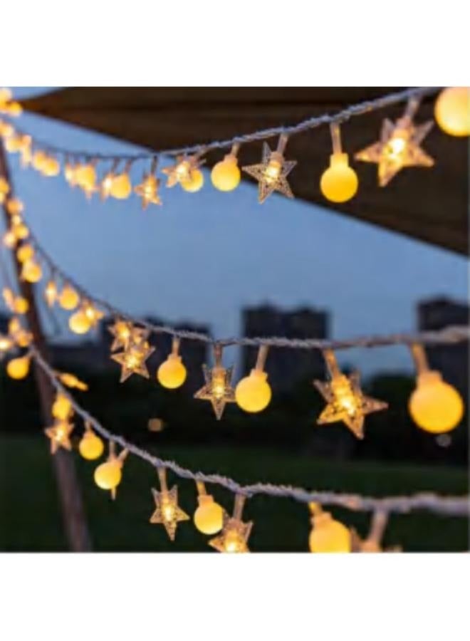 3M String Lights LED  Star-Shaped and Round Hanging Stars Fairy Lights for Home Decorations with 20 LED Light