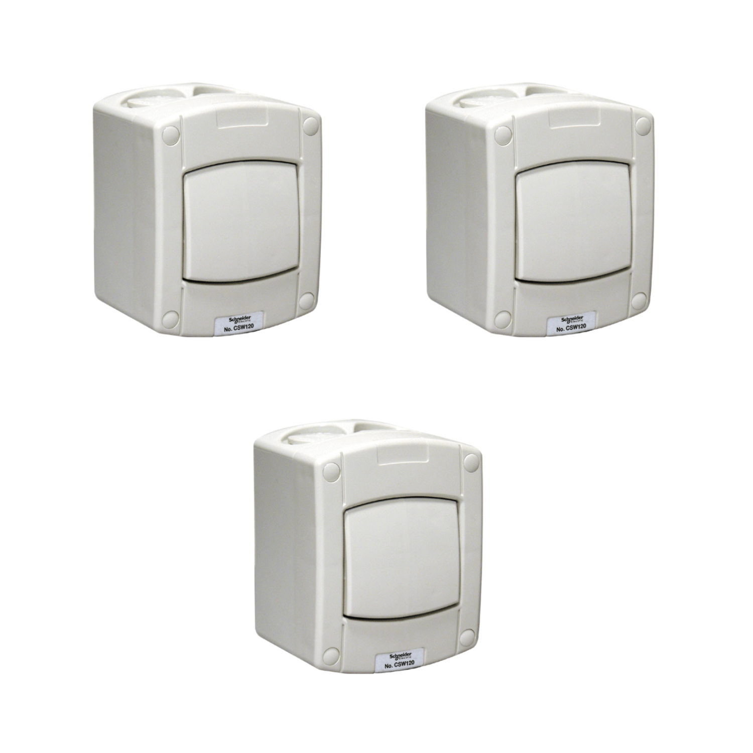 Schneider Electric 20A/16AX 250V Surface Mount One Gang Two Way Switch IP66 - CSW120 - Pack of 3