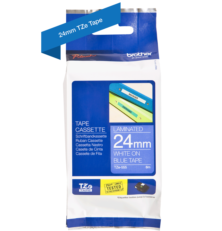 Tze-555 Label Tape White/Blue
