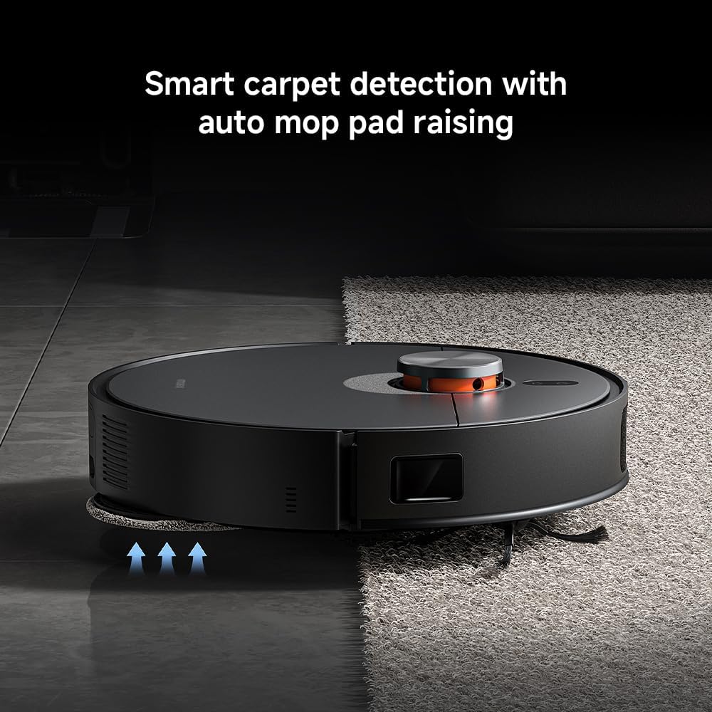 Xiaomi X20 Max Robot Vacuum and Mop, Self-Drying, Auto Mop Washing, 8000Pa Suction, Self-Emptying, Structured light and edge laser obstacle avoidance,Edge cleaning, Black