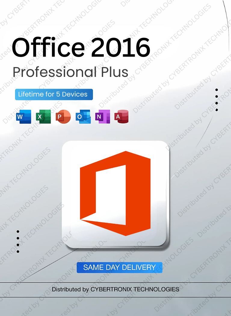 Microsoft Office 2016 Professional Plus | Lifetime Subscription for 5 Devices | Windows | Digital License | Same Day Delivery