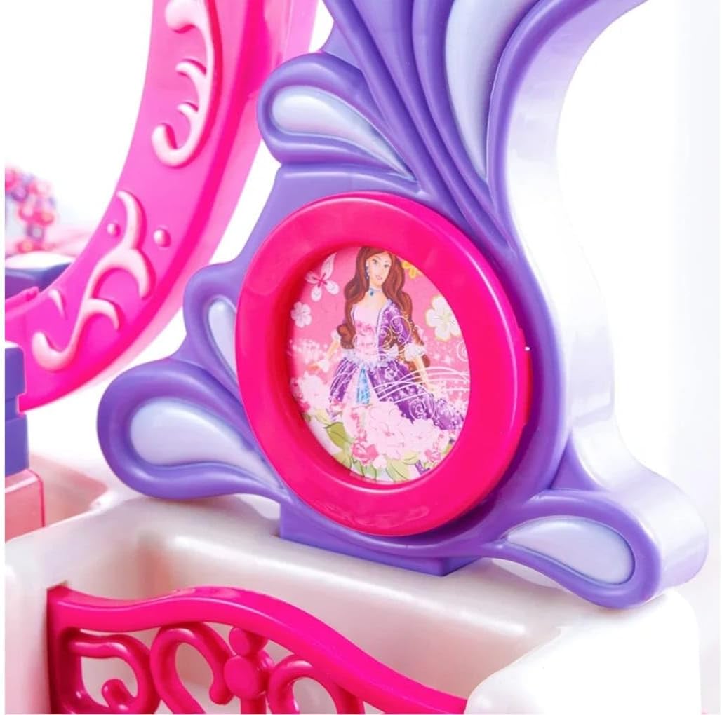 Beauty Dresser Vanity Makeup Play Set Girls dressing table with mirror and music