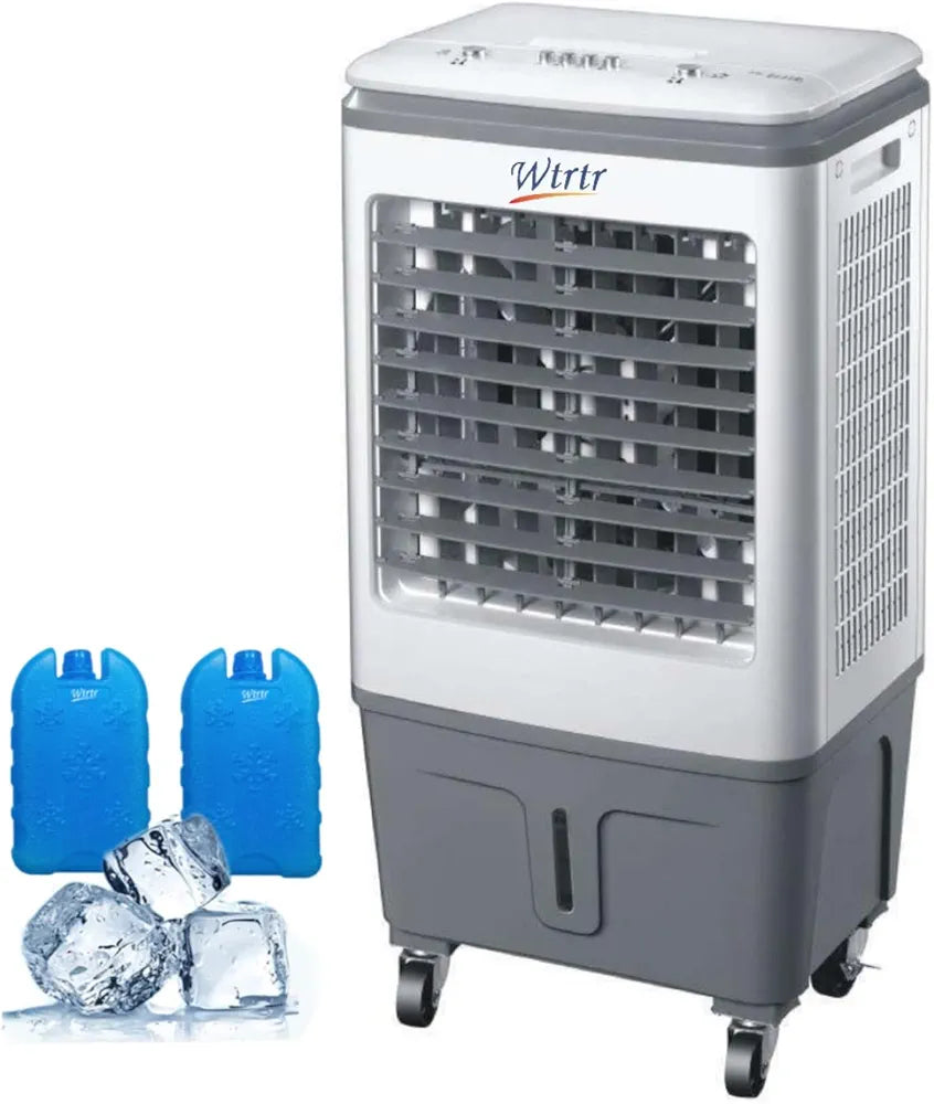 20L Home Air cooler，Evaporative Air Cooler,Home air conditioning fan refrigeration single cold air cooling fan Commercial home mobile air conditioner (White 20L)