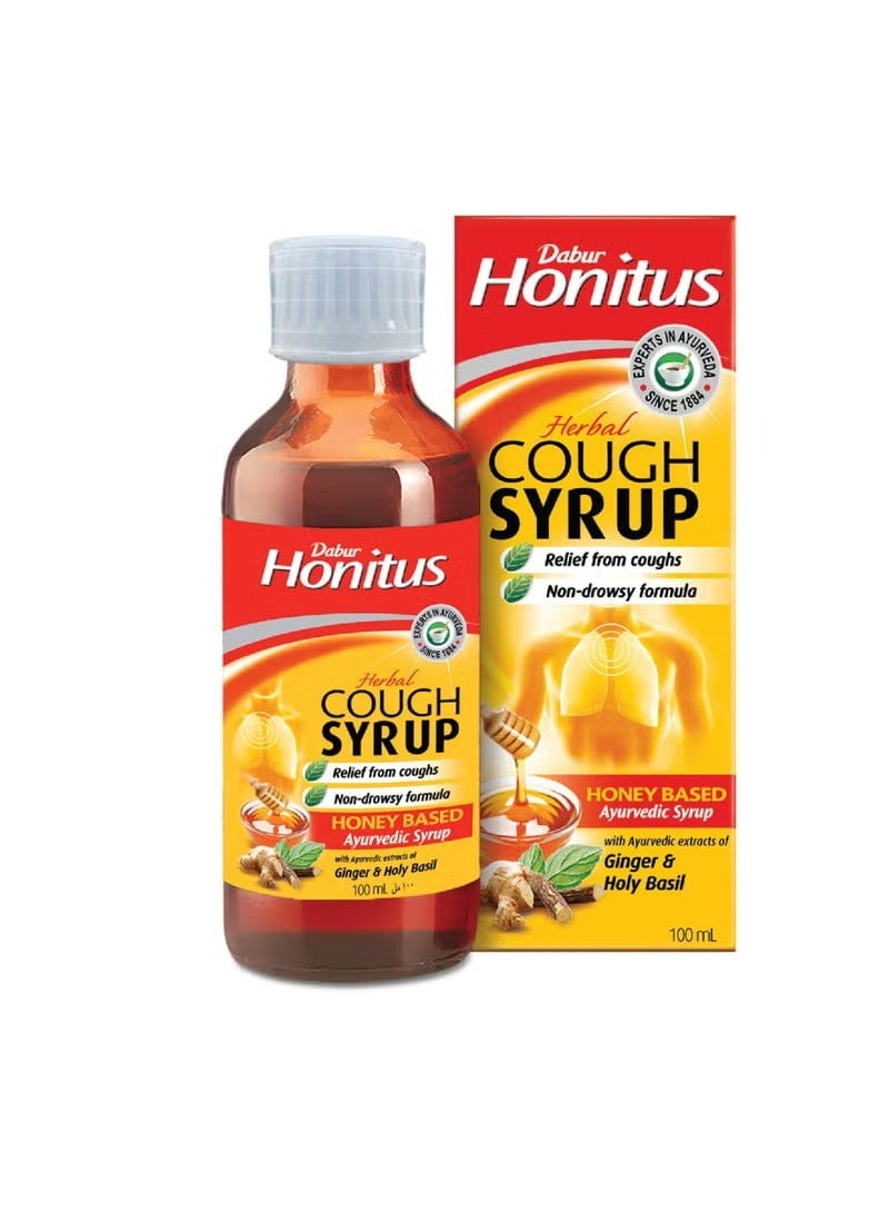 Honitus Cough Syrup Relief from Cough Non Drowsy Formula Ginger & Holy Basil 100ml
