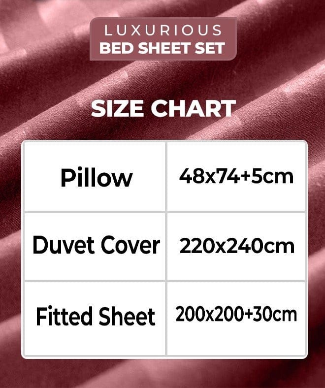 4-Piece Luxury King Size Maroon Striped Bedding Set Includes 1 Duvet Cover (220x240cm), 1 Fitted Bed Sheet (200x200+30cm), and 2 Pillow Cases (48x74+5cm) for Ultimate Hotel-Inspired Sophistication