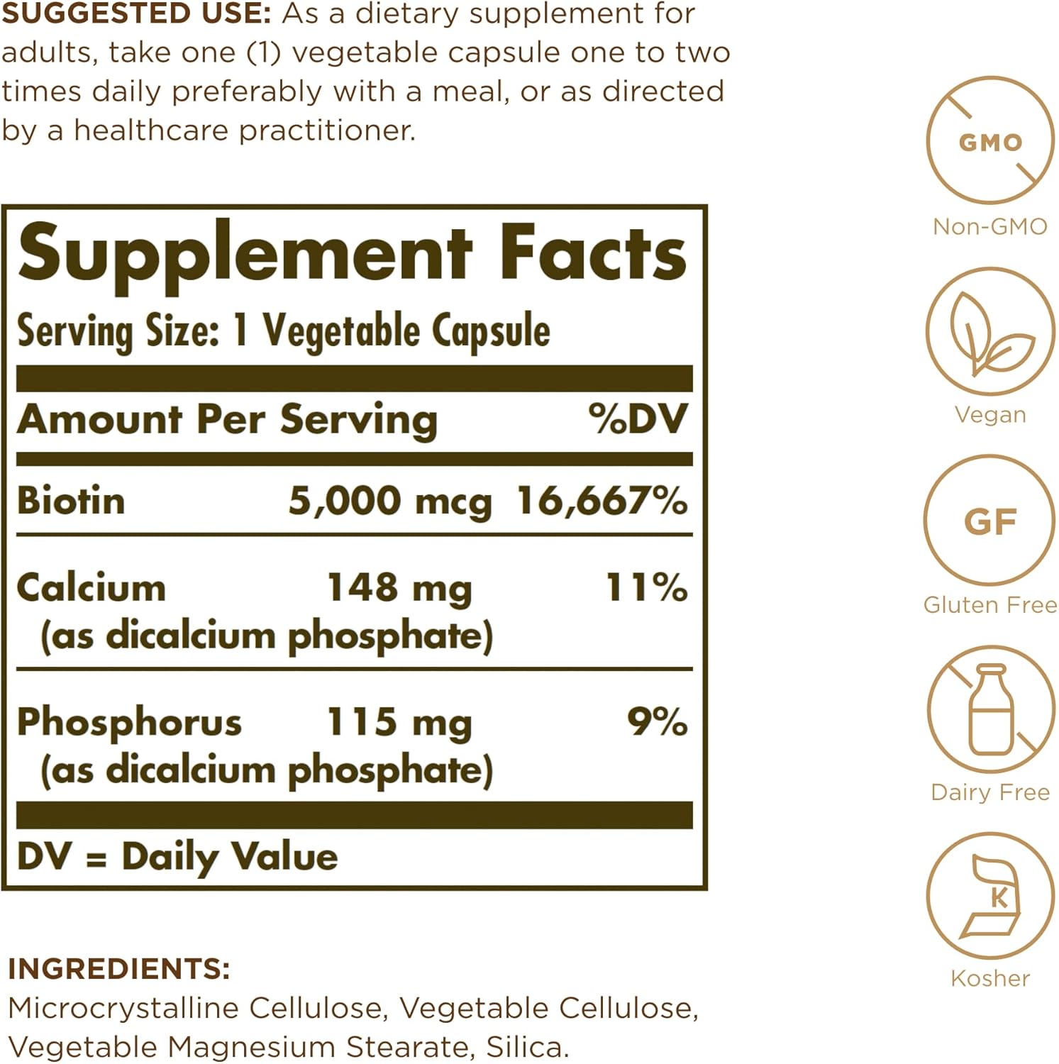 Solgar Biotin 5000Mcg Veg Caps 100S