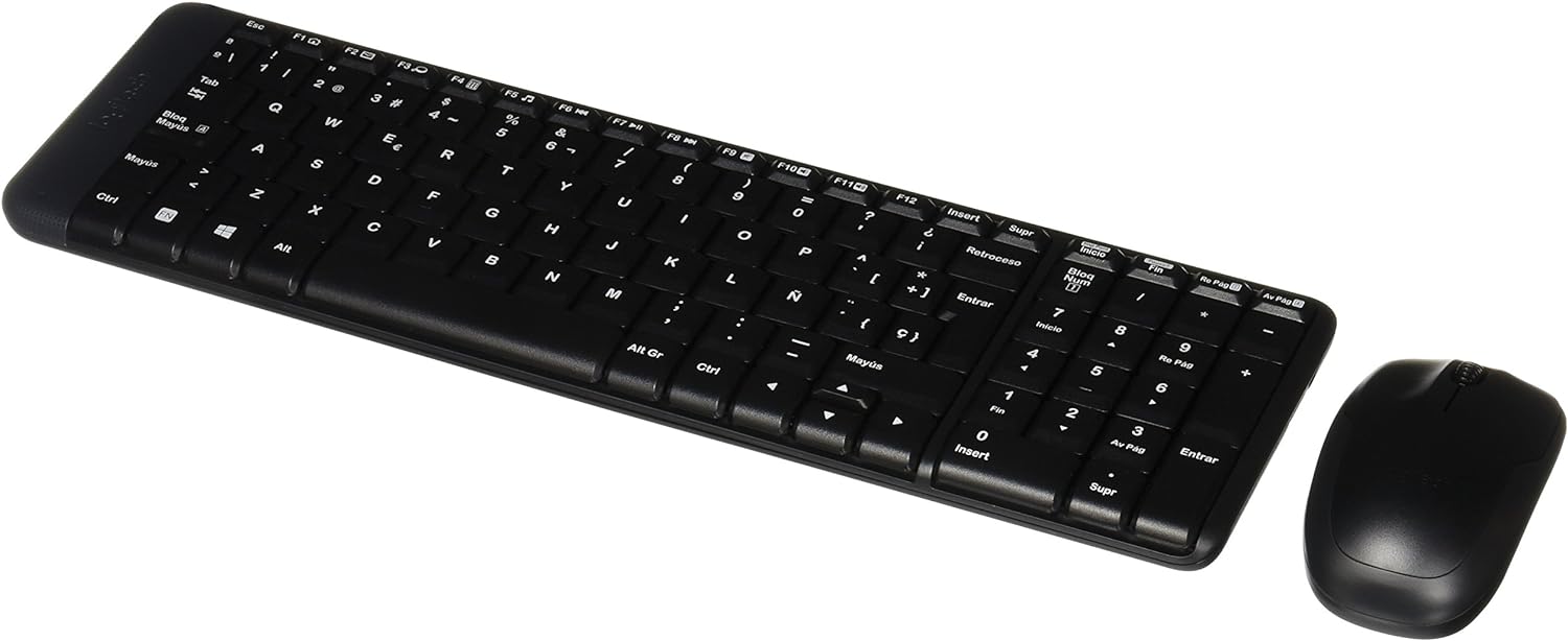 MK220 Space-Saving Wireless Keyboard and Mouse Combo Black