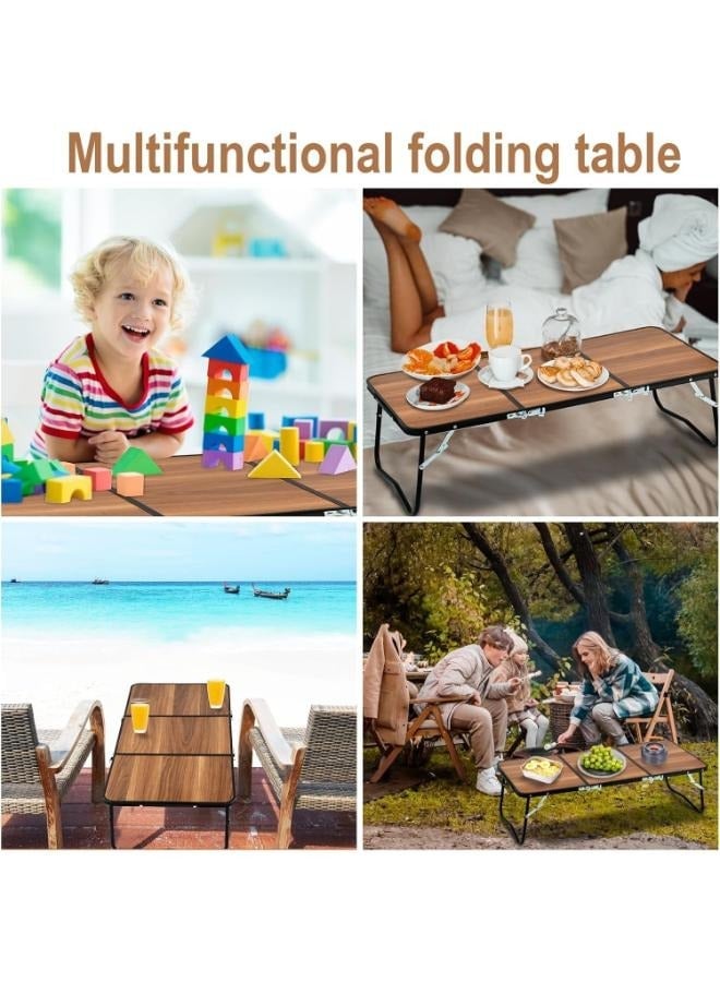90*40cm 3 Folding Beach Table with Handles for Outdoor Cooking BBQ Camping Traveling and Party Use